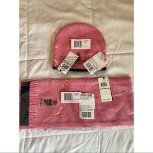 BRAND NEW RALPH LAUREN little girls hat/scarf set
